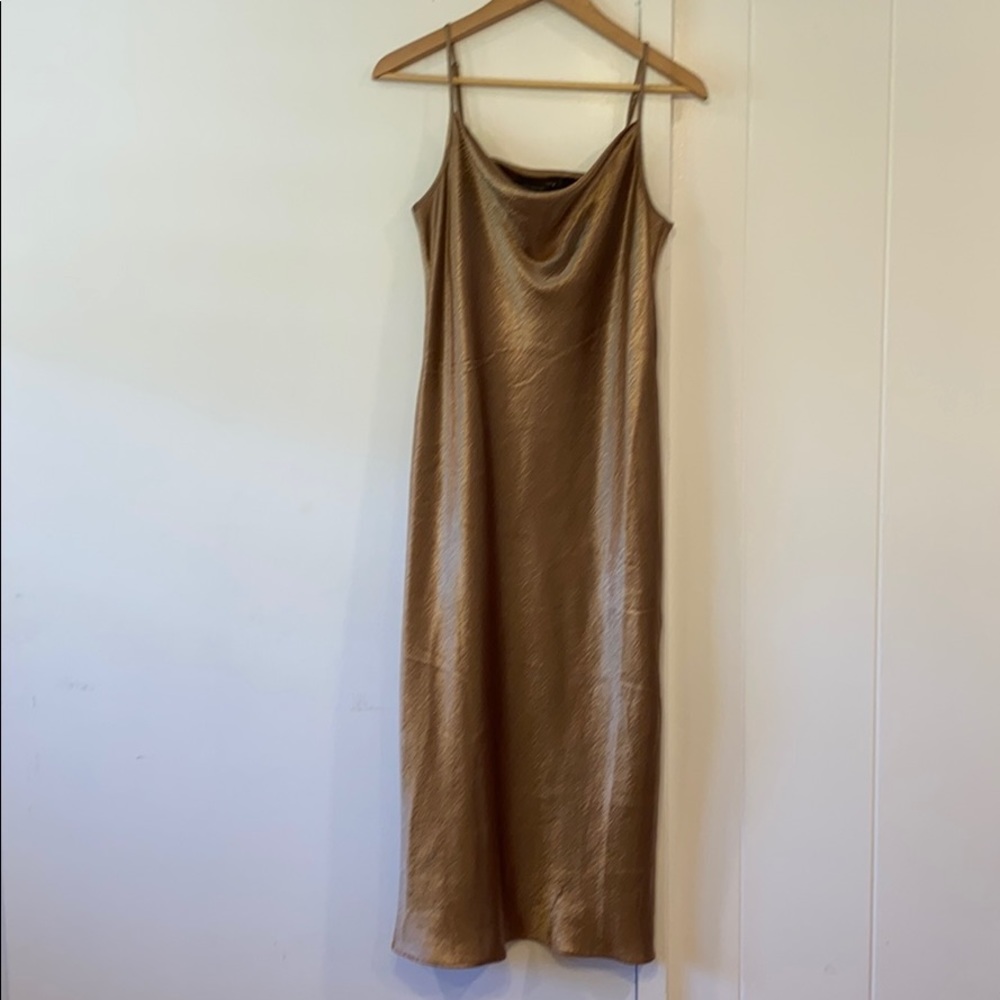 Banana Republic Gold Slip Dress- Sz 10 New w/ Tags